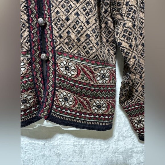 Dale of Norway Fair Isle Nordic Virgin Wool button down cardigan size XLarge - Picture 6 of 13